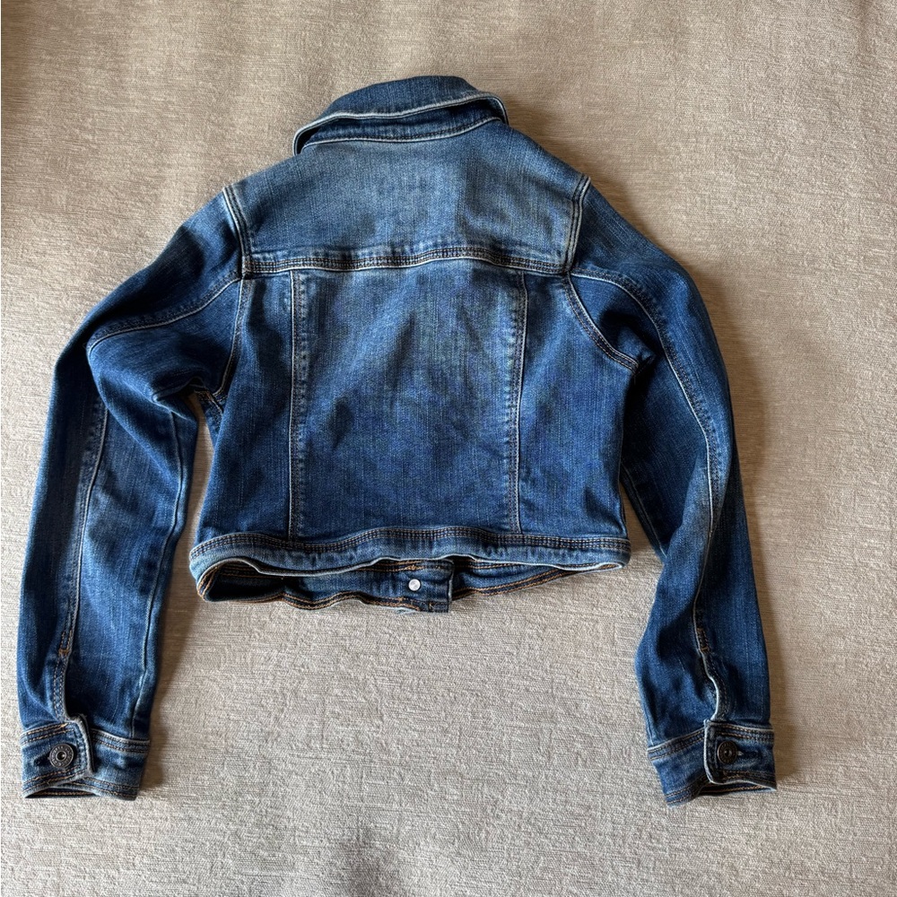 Cat & Jack Girls Denim Jean Jacket Medium 7/8 – Classic Blue Button Up Outerwear - Picture 4 of 6